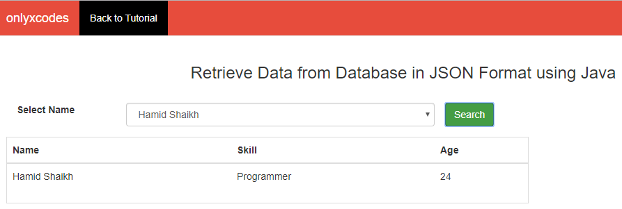 Display Data in Table Format | how to retrieve data from database